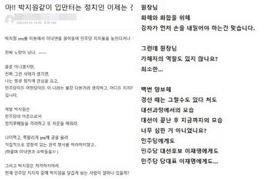 <이재명 더불어민주당 팬카페 '재명이네 마을'>